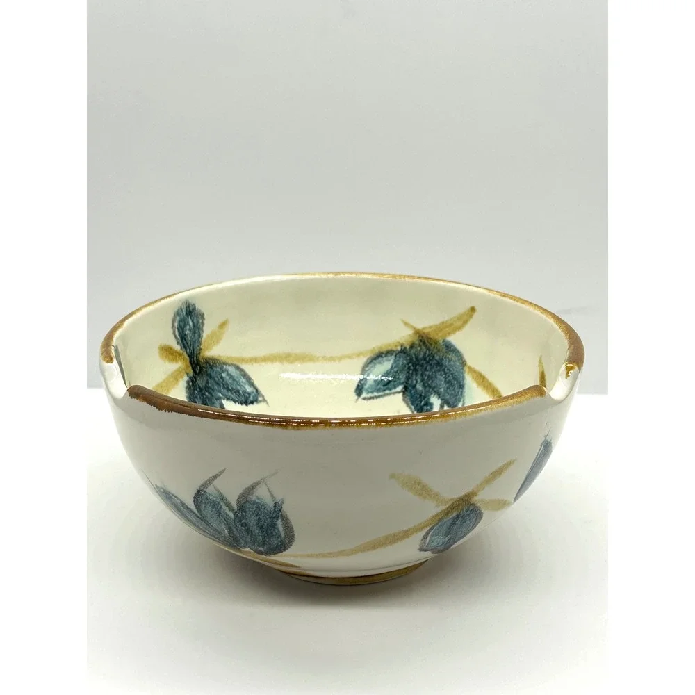 Longhorn Pottery notched blue
